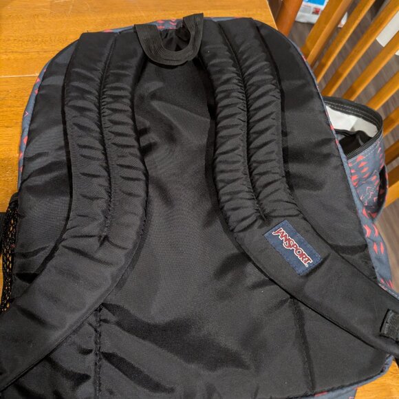 JanSport Superbreak Backpack Warped Geo Grey pattern Book Bag College Gear - Picture 3 of 5